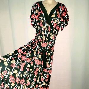 Surplice Printed Maxi Dress